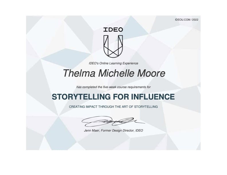2022-05 Storytelling for Influence, IDEO U 2022-05 Storytelling for Influence, IDEO U